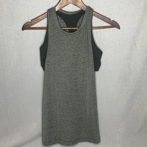lululemon Tank Top with Built-in Bra olive green and Black Size 4